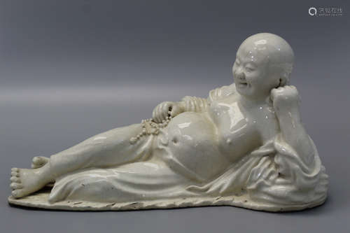 Chinese blanc de chine porcelain figure of a Luohan.