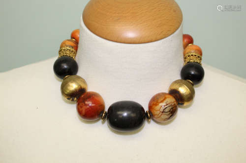 Horn and bone bead necklace.