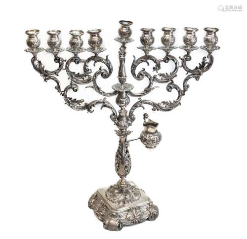 Incredible Sterling Silver Hannukah Menorah