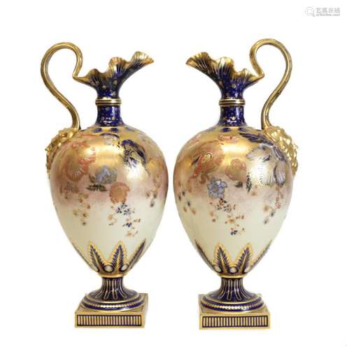 Pair Royal Crown Derby Ewers