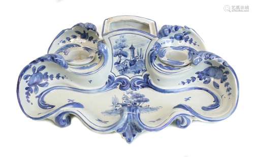 Delft Faience Inkpot Desk Set