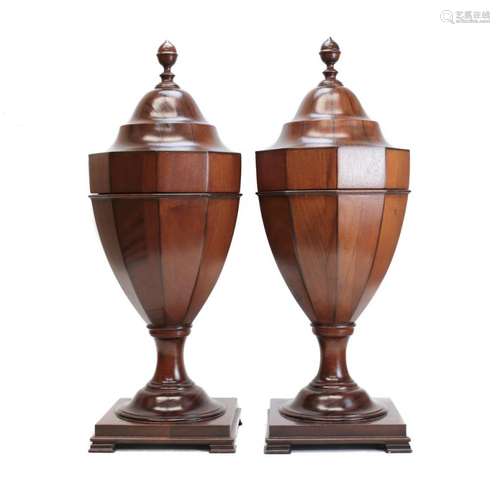 Pair Victorian Wooden Utensil Boxes