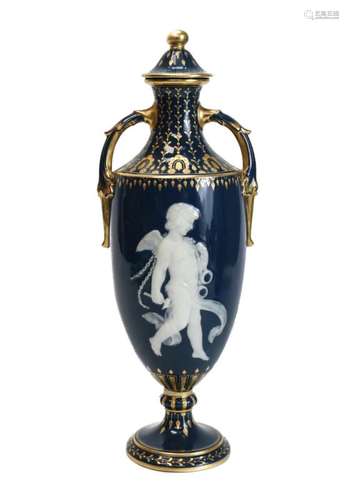 Minton Pate-Sur-Pate Decorated Vase by Solon