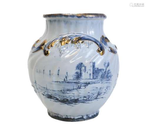 French Emile Galle Faience Vase