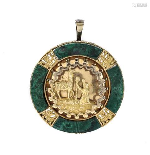 18k and Malachite Pendant