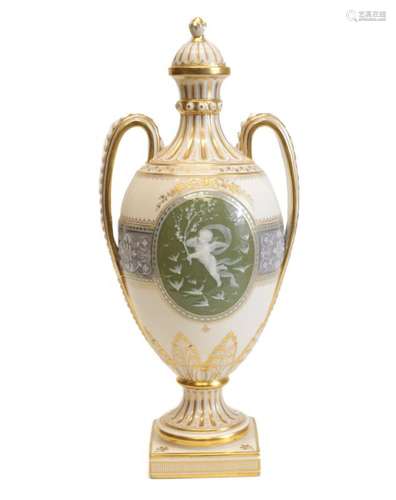 Minton Pate-Sur-Pate Decorated Urn by L Birks