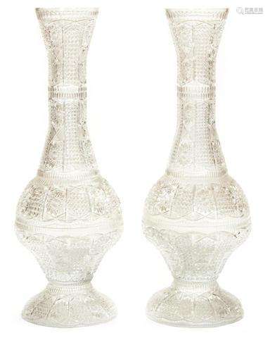 Imposing Pair of Brilliant Cut Crystal Vases 36