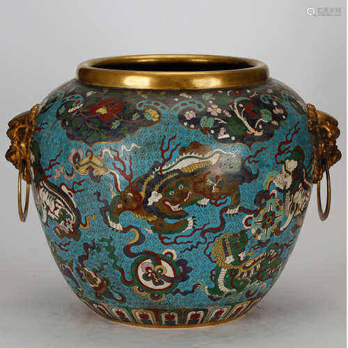 CHINESE CLOISONNE FOOLION JAR