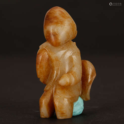 CHINESE ARCHAIC JADE FIGURINE