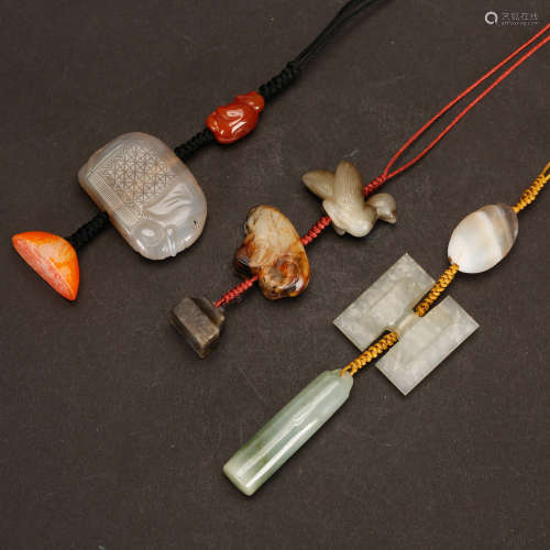 CHINESE SEMI STONE PENDANTS