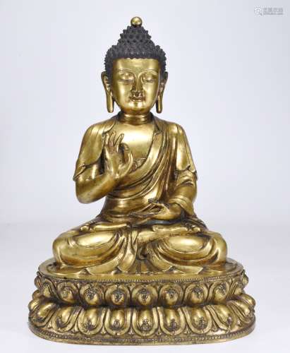 A Gilt Bronze Buddha of Sakyamuni