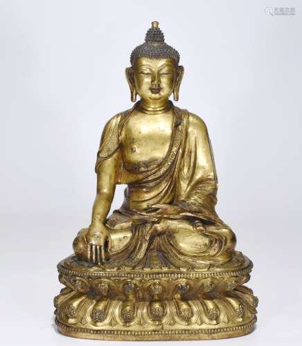 A Gilt Bronze Buddha of Sakyamuni