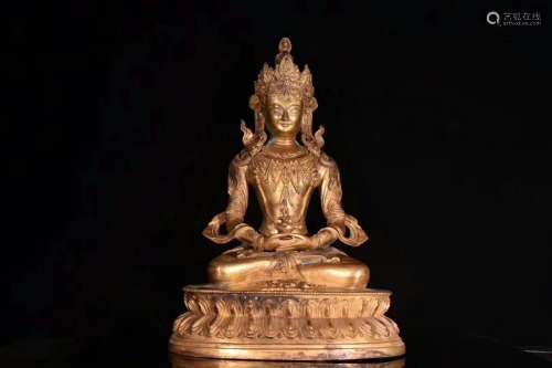 18 C., A Gilt Bronze Amitayus Buddha