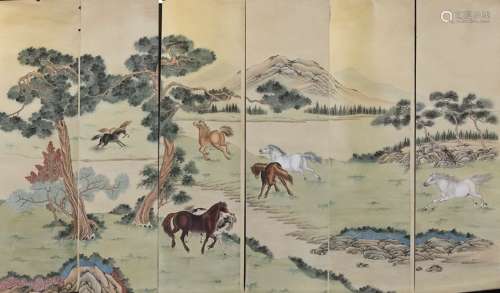 Chinese Ink and Color Painting of Horse