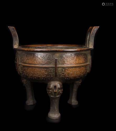 Xuande Mark, A Bronze Tripod Censer