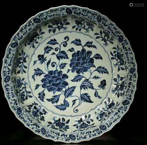 Yongzheng Mark, A Large Blue and White Plate