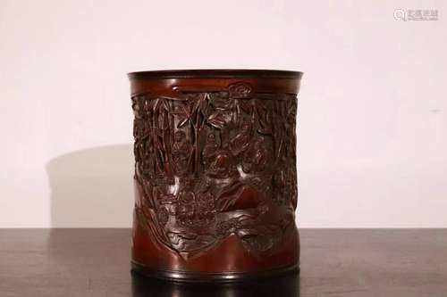 A Carved Bamboo Brushpot