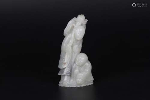 A Carved Hetian Jade Figure