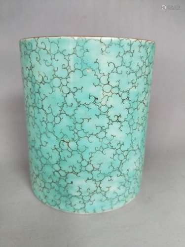 Qianlong Mark, A Blue Glazed Brushpot