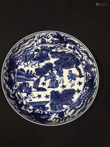 A Blue and White Dish