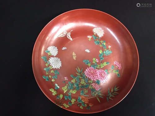 A Red Glazed Dish