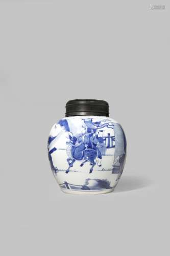 A CHINESE BLUE AND WHITE OVOID VASE