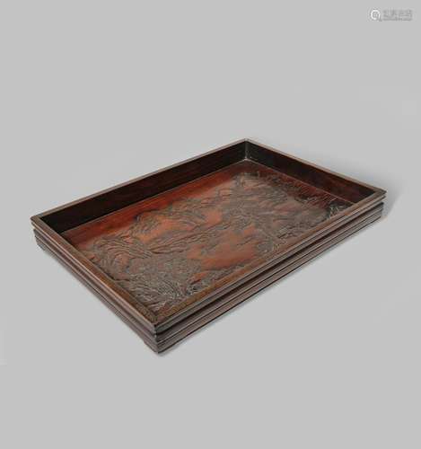 A CHINESE HARDWOOD TRAY