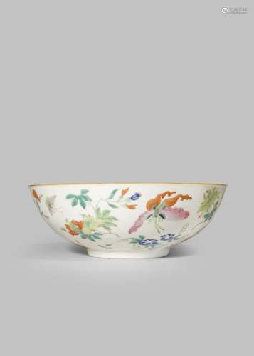 A CHINESE FAMILLE ROSE 'BUTTERFLY' BOWL