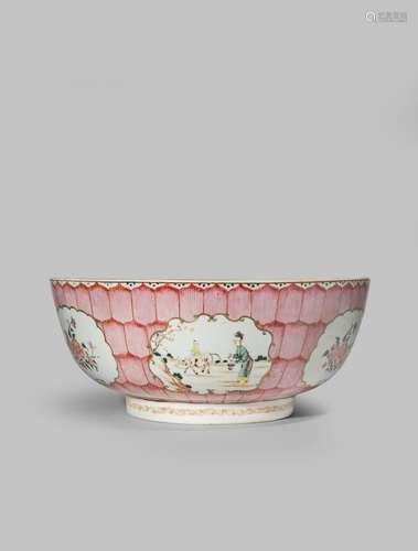 A LARGE CHINESE FAMILLE ROSE 'LOTUS' BOWL