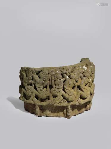 AN INDIAN STONE ARCHITECTURAL FRAGMENT