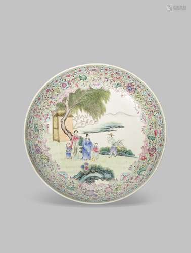 A CHINESE FAMILLE ROSE DISH