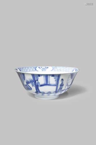 A CHINESE BLUE AND WHITE BOWL