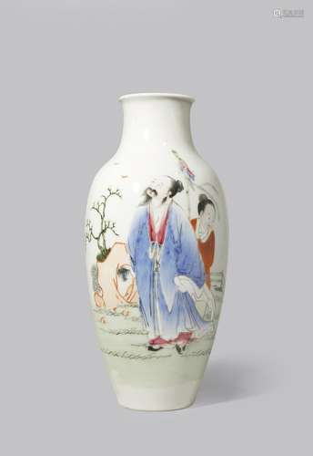 A CHINESE FAMILLE ROSE OVOID VASE