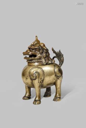 A SMALL CHINESE BRONZE LUDUAN INCENSE BURNER
