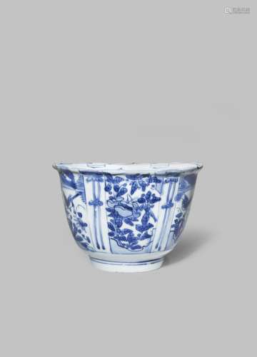 A CHINESE BLUE AND WHITE KRAAK BOWL