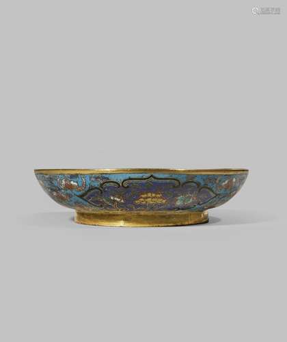 A CHINESE CLOISONNE DISH