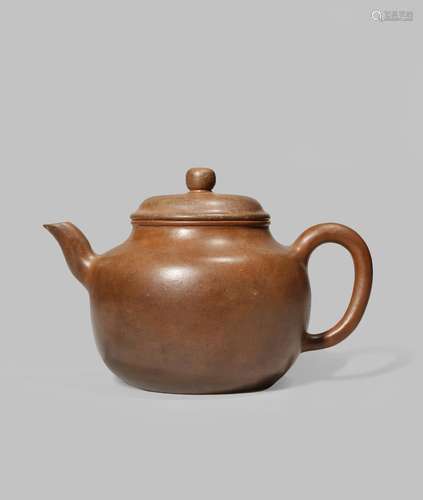 A CHINESE YIXING TEAPOT AND COVER