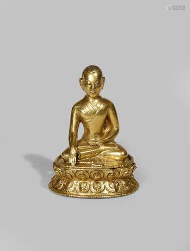 A TIBETAN GILT BRONZE FIGURE OF THE THIRD DALAI LAMA