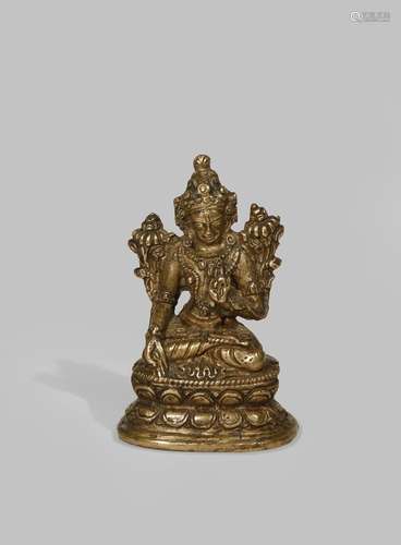 A TIBETAN PALA-STYLE BRONZE FIGURE OF WHITE TARA