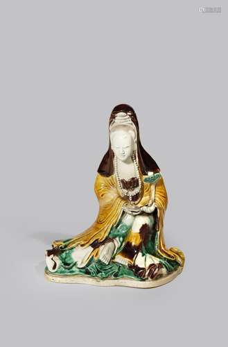 A CHINESE SANCAI FIGURE OF GUANYIN