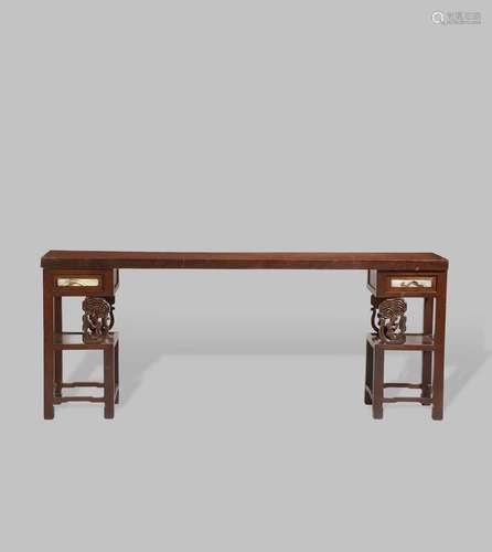 A CHINESE HARDWOOD PAINTING TABLE