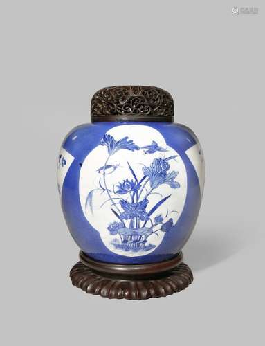 A CHINESE BLUE AND WHITE JAR