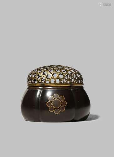 A JAPANESE LACQUER INCENSE BURNER AND COVER