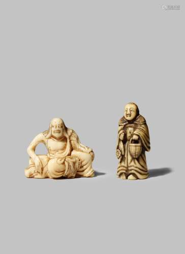 TWO JAPANESE IVORY NETSUKE