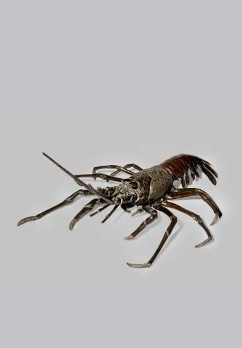 A JAPANESE ARTICULATED BRONZE MODEL OF A SPINY LOBSTER