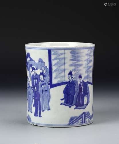 Chinese Blue and White Brush Pot