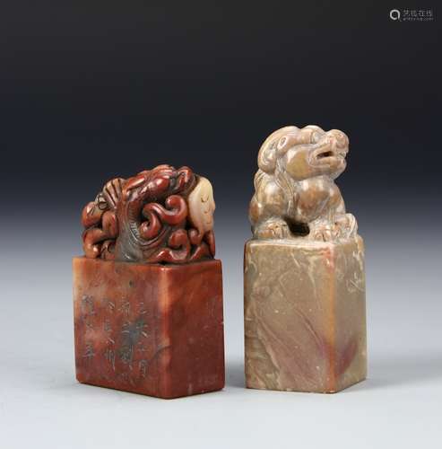 Two Chinese Shoushan Seal Chops