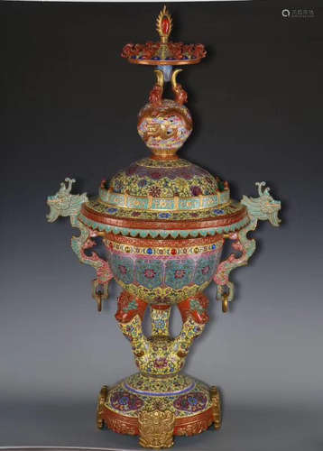 YONGZHENG NIANZHI MARK RED GLAZED INCENSOR