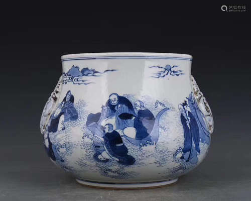 A BLUE AND WHITE PORCELAIN CENSER