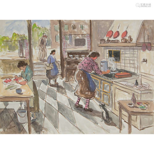 Jean Louis Marcel Cosson (1878-1956) Les cuisinières